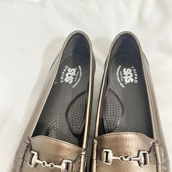 SAS Metro Leather Horsebit Flats Loafer Womens 10M Bronze Tripad Comfort Career - Picture 4 of 8